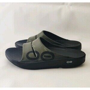 Oofos Ooahh Shoes Men’s 9 Green Slides Comfort Recovery Sandals